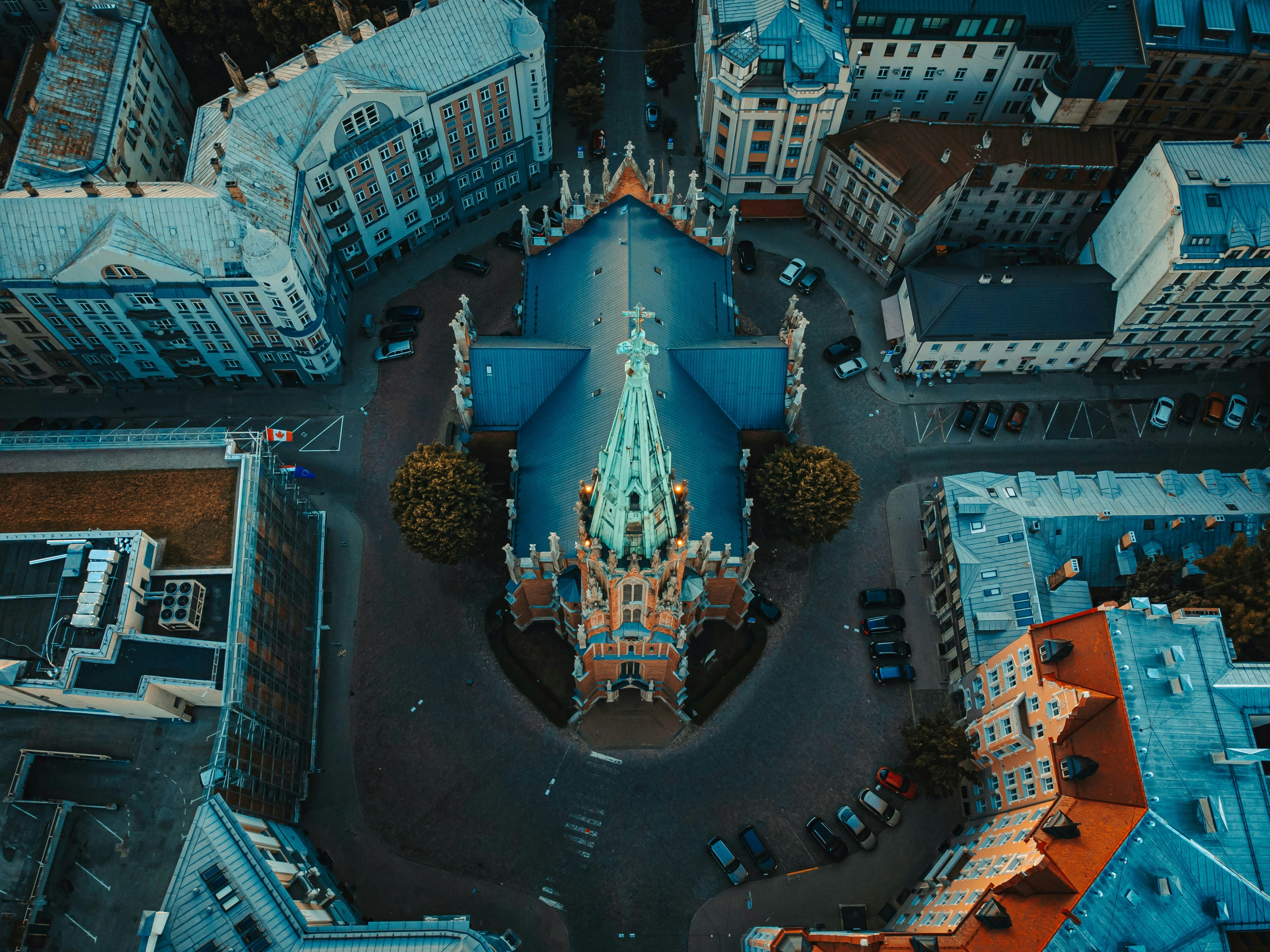 큰 탑이있는 대도시