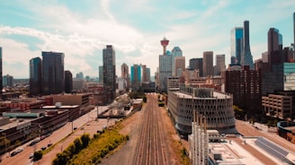 a city with tall buildings