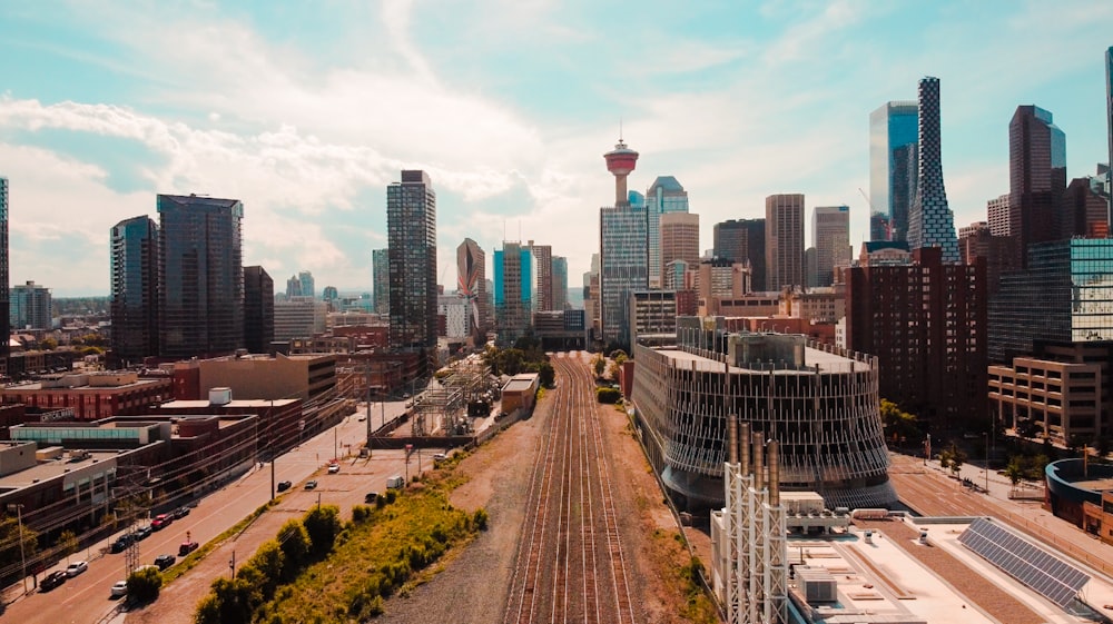 a city with tall buildings