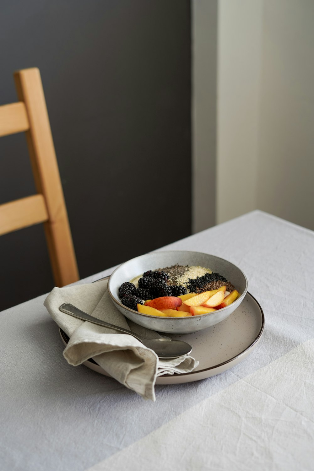 a bowl of food on a table