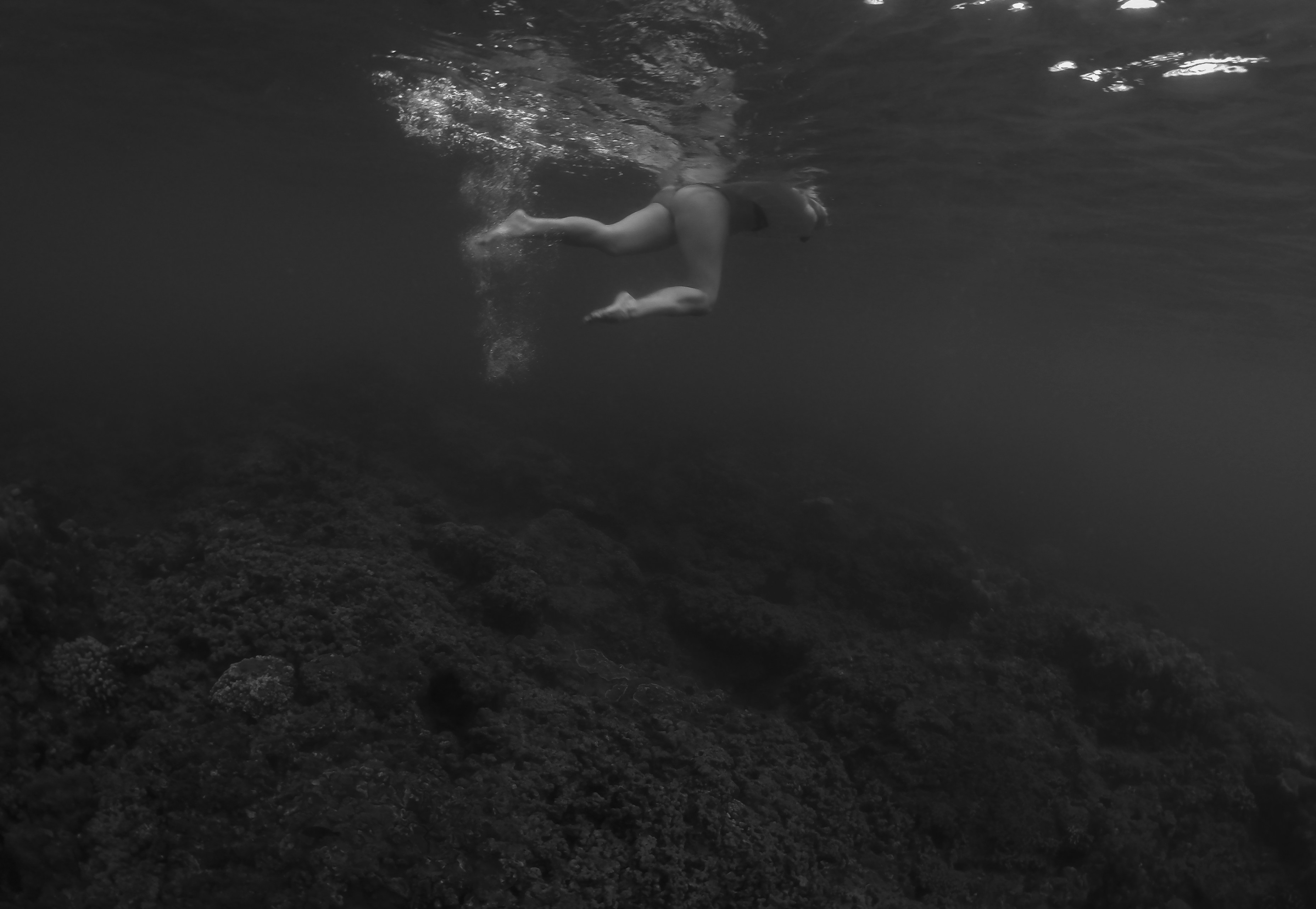 a person swimming in water