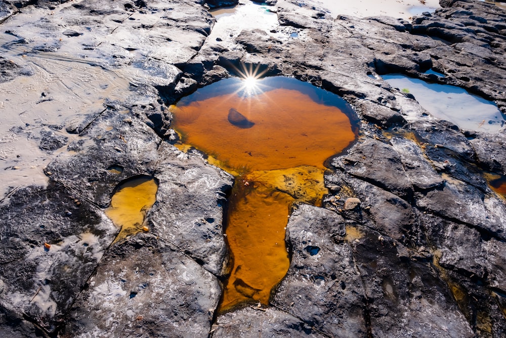 a rock with a hole in it