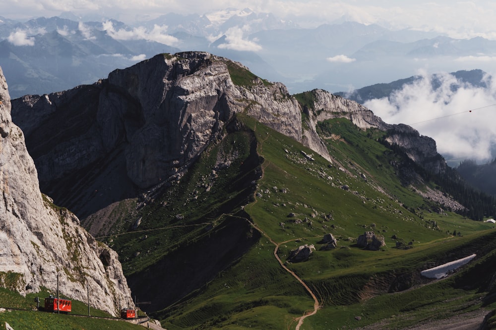 a valley between mountains