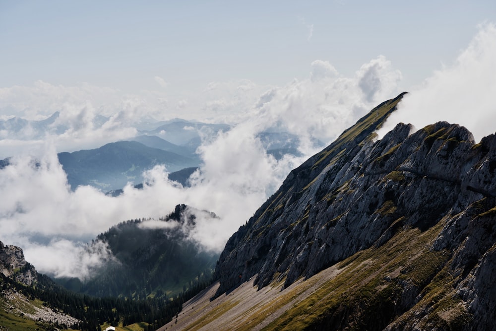 a view of a snow covered mountain