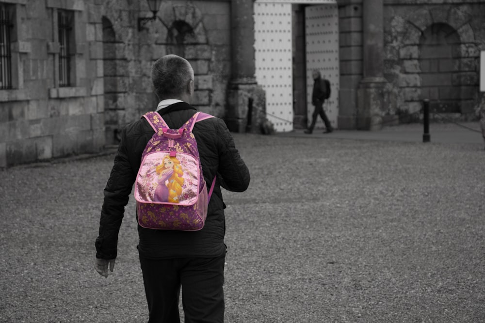 a person walking on a street