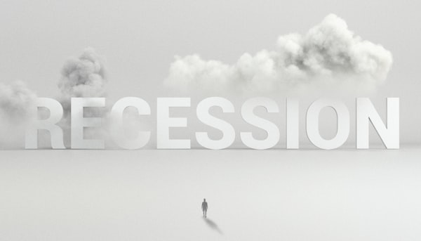 It's a sign of recession. Recession business and stock crisis concept.