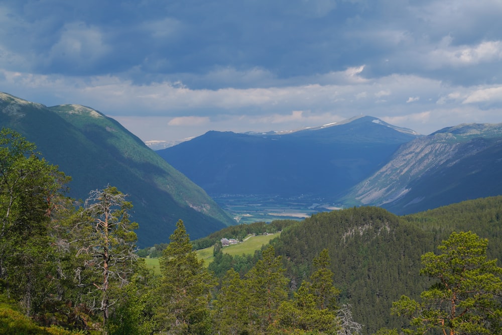 a valley between mountains with Doubtful Sound in the background