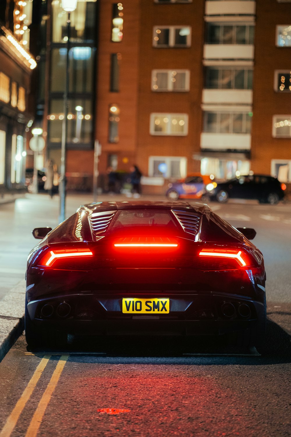 a black car on a street