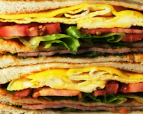 a close-up of several sandwiches
