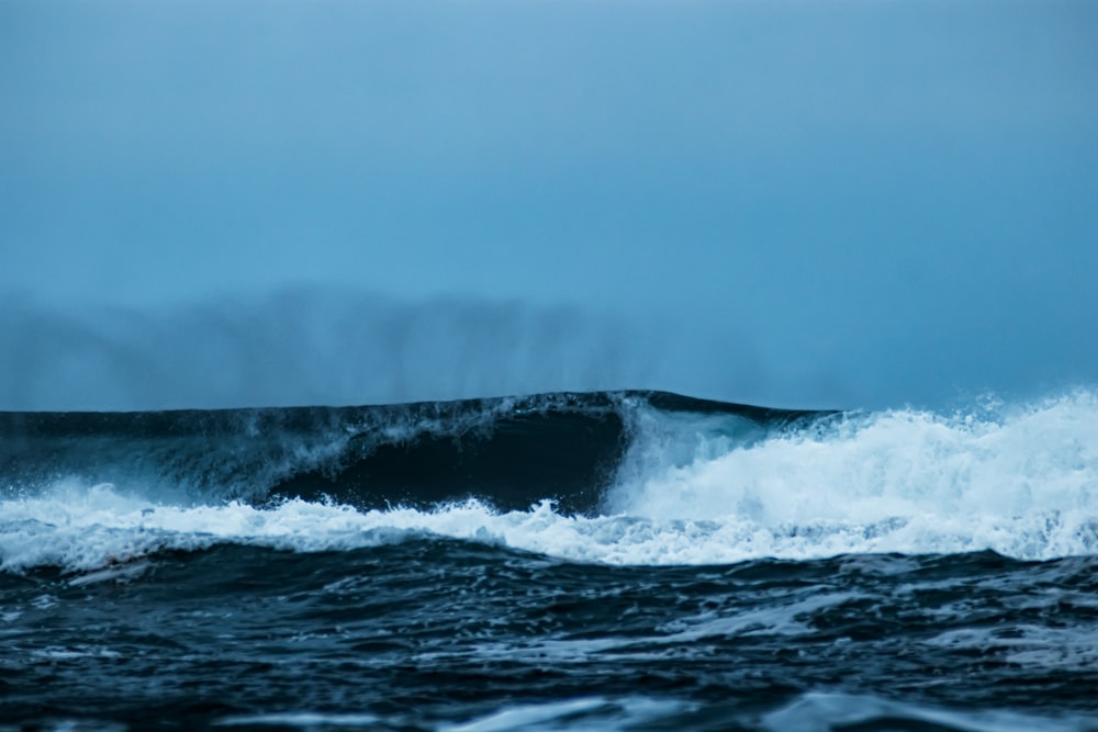 waves crashing on a beach