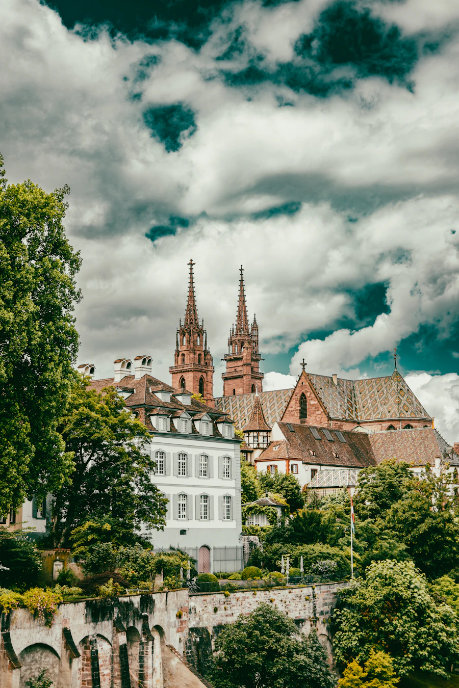 Basel, Switzerland — towers of the Münster cathedral