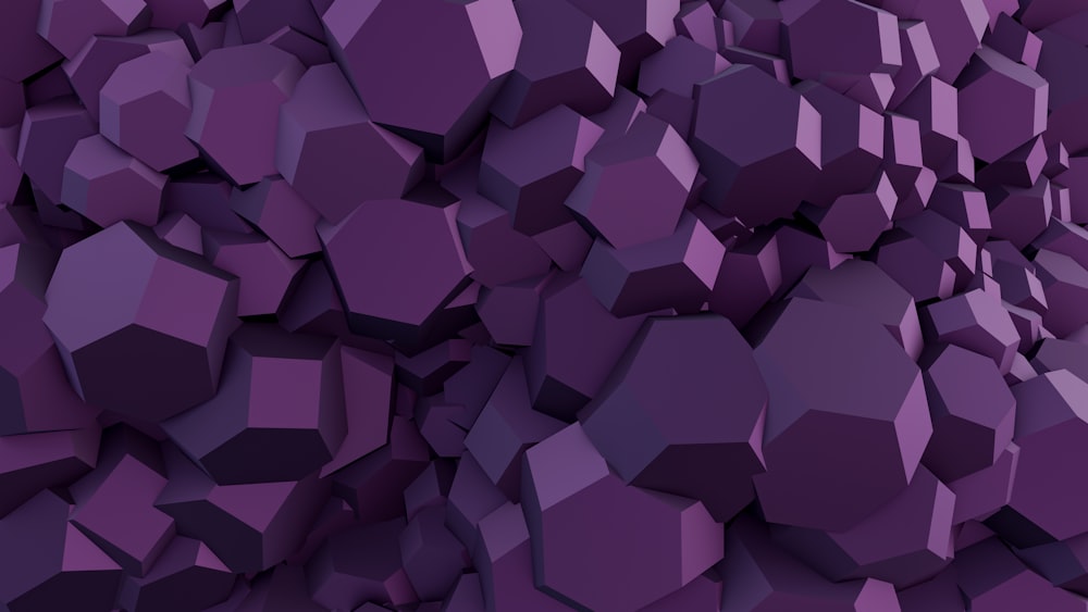 Un gran grupo de cubos púrpuras