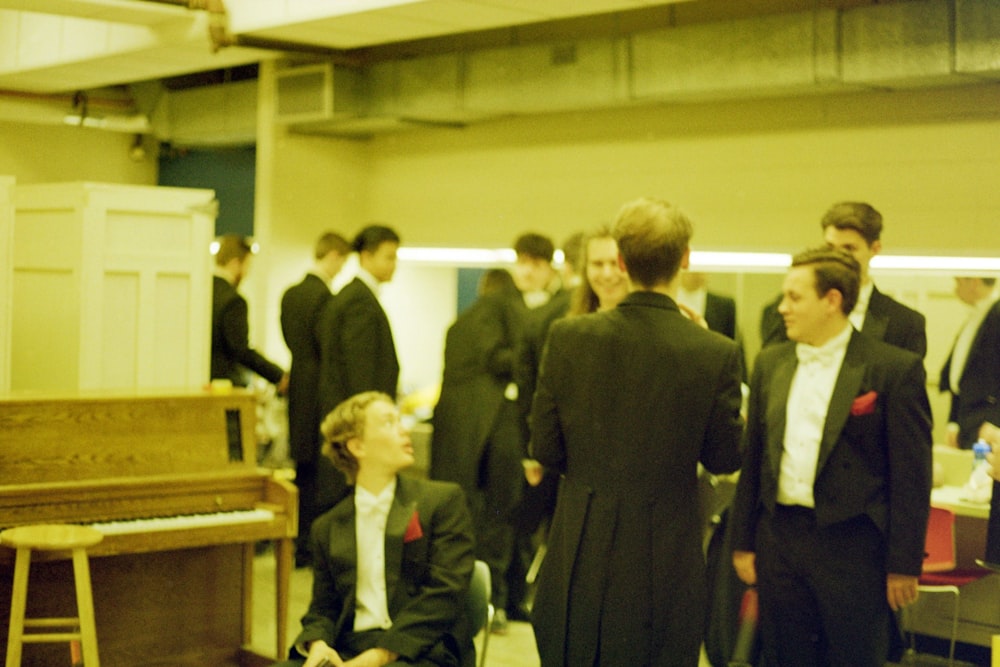 a group of people in a room
