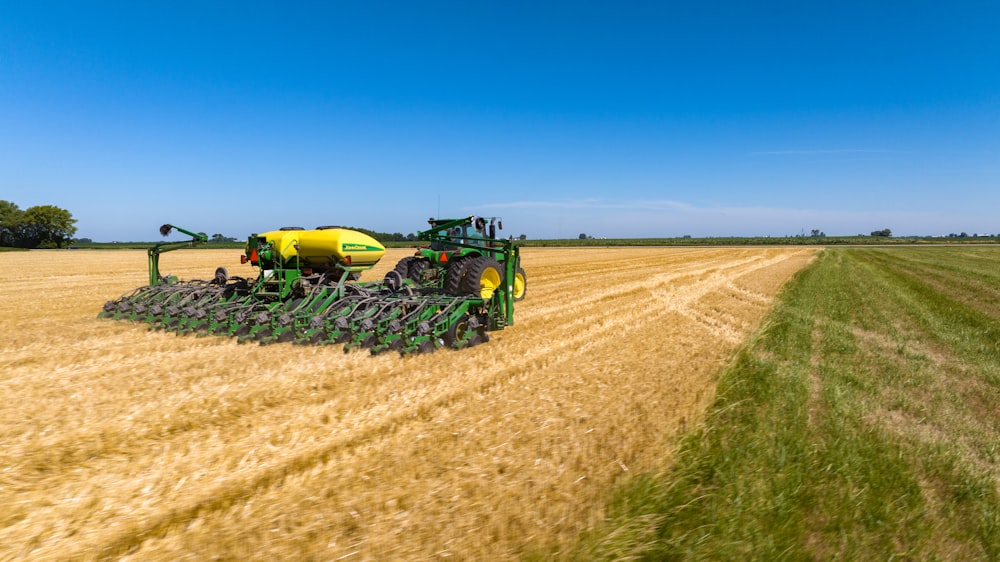 a tractor in a field