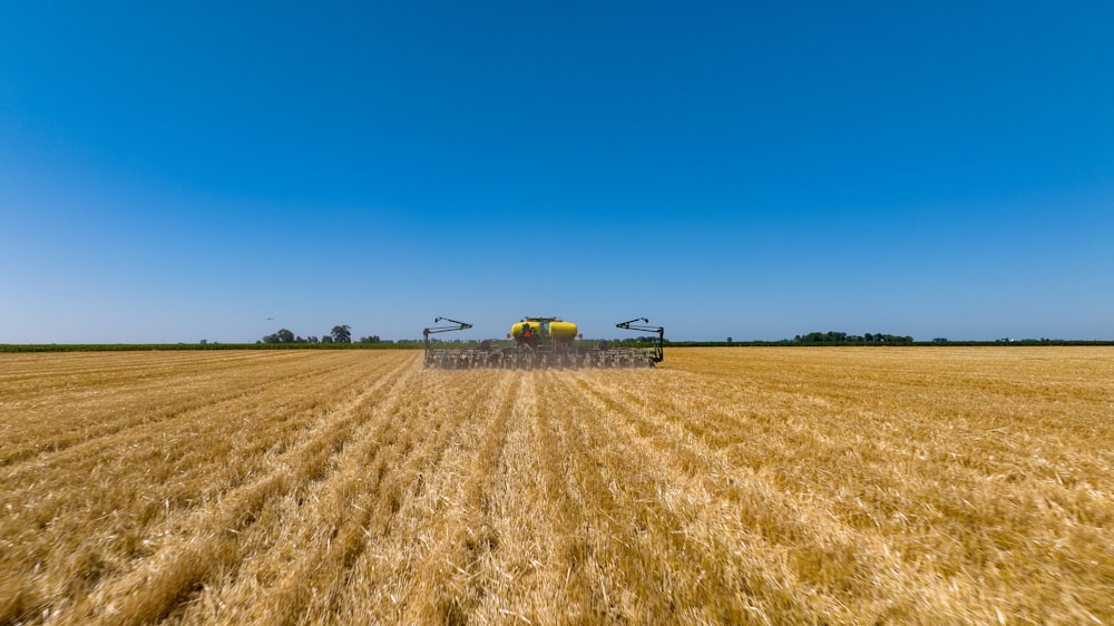 a tractor in a field