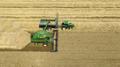 a tractor in a field