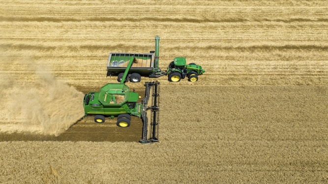 a tractor in a field