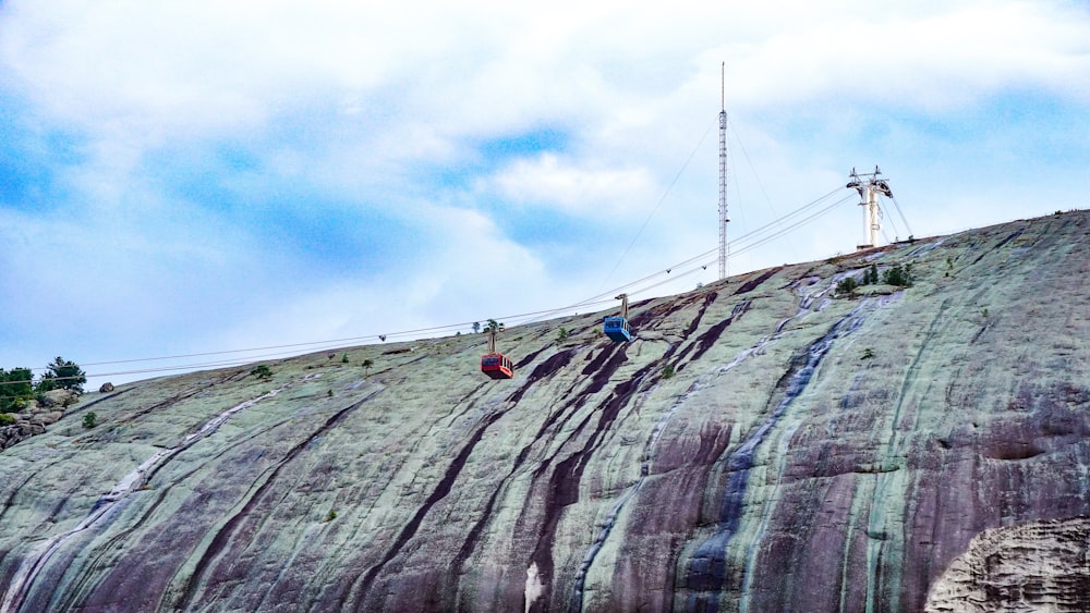 a group of people on a mountain