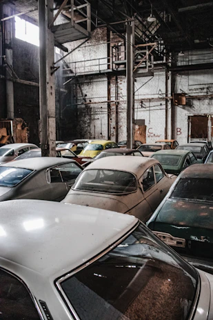 a parking lot full of cars