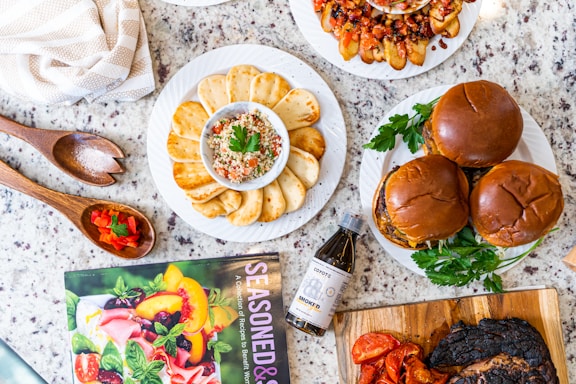 a table full of food