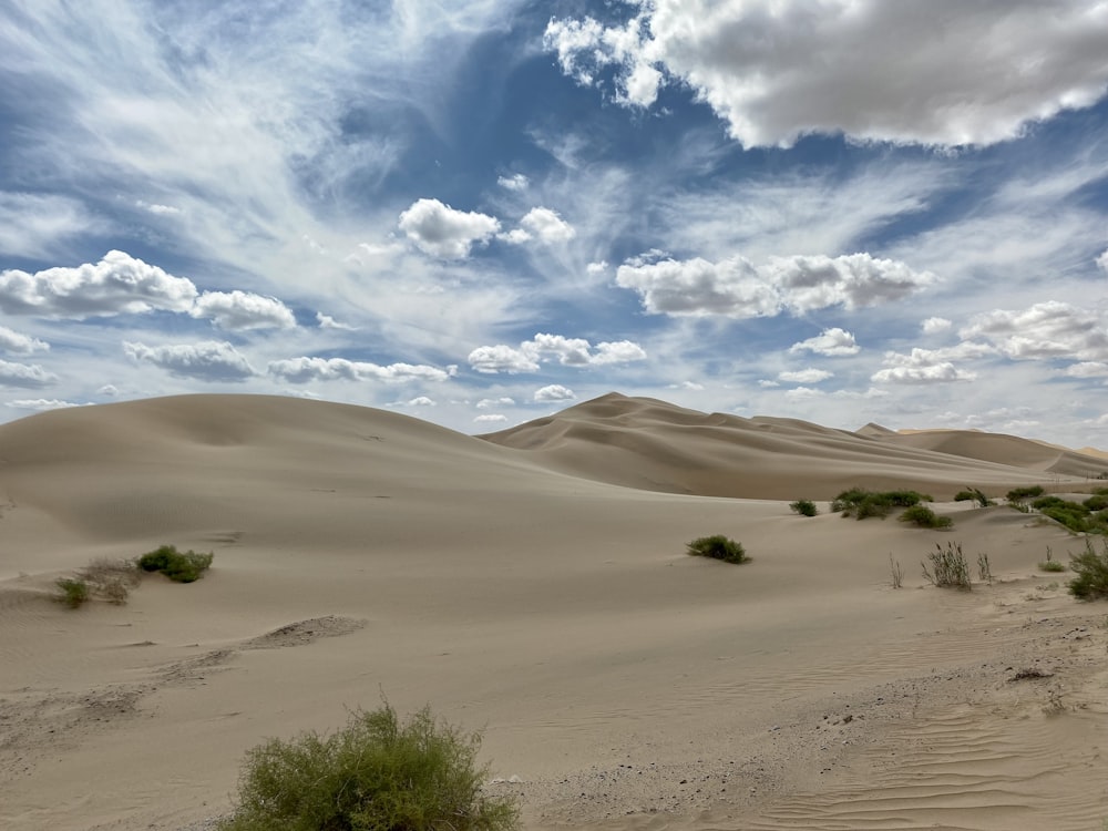 a desert landscape with sand dunes