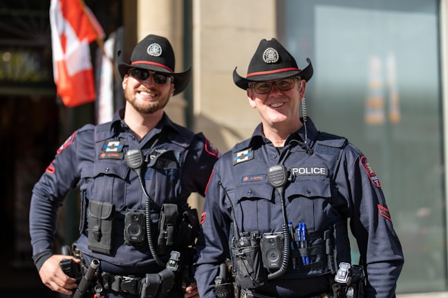 two police officers standing next to each other