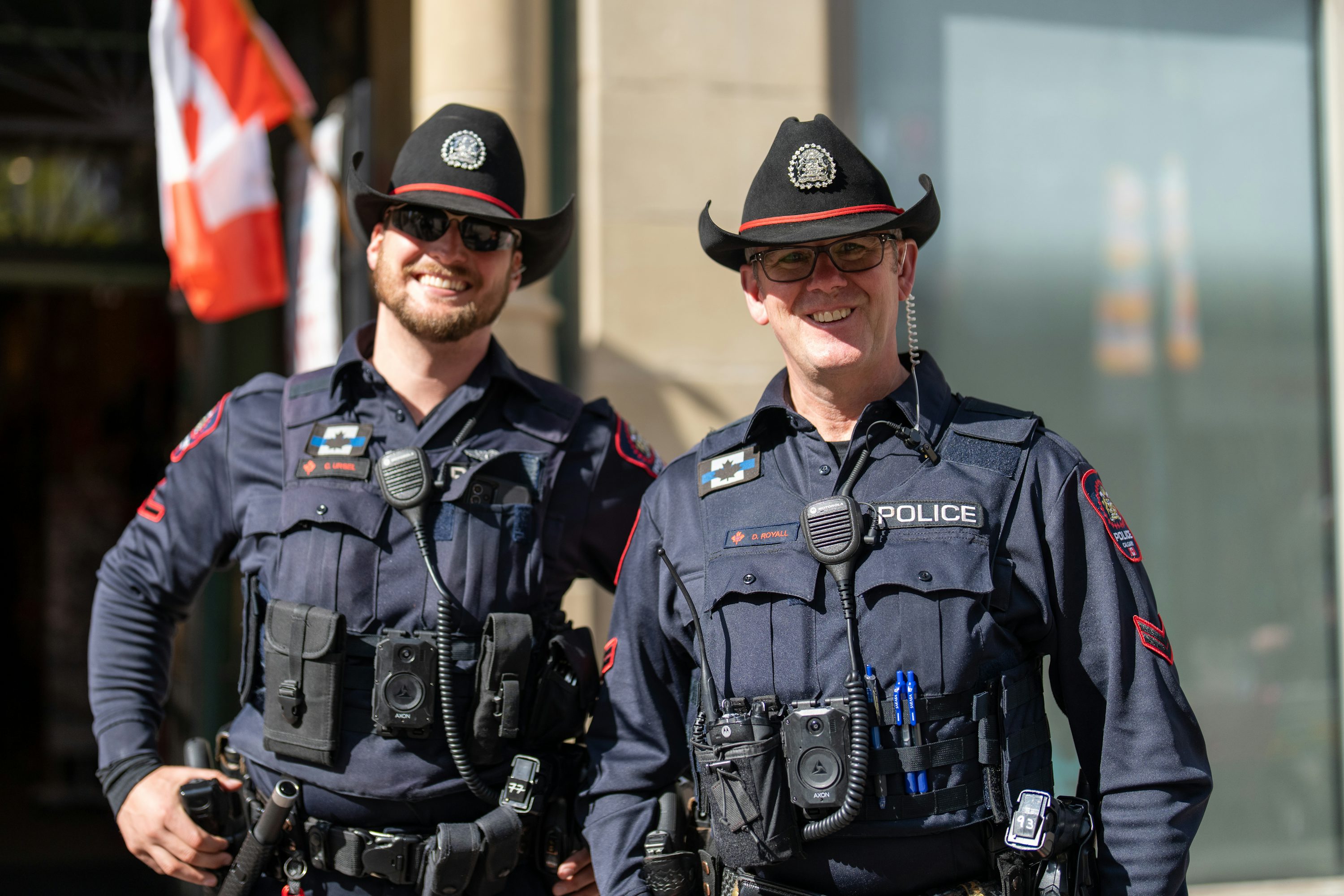 Two police officers standing next to each other