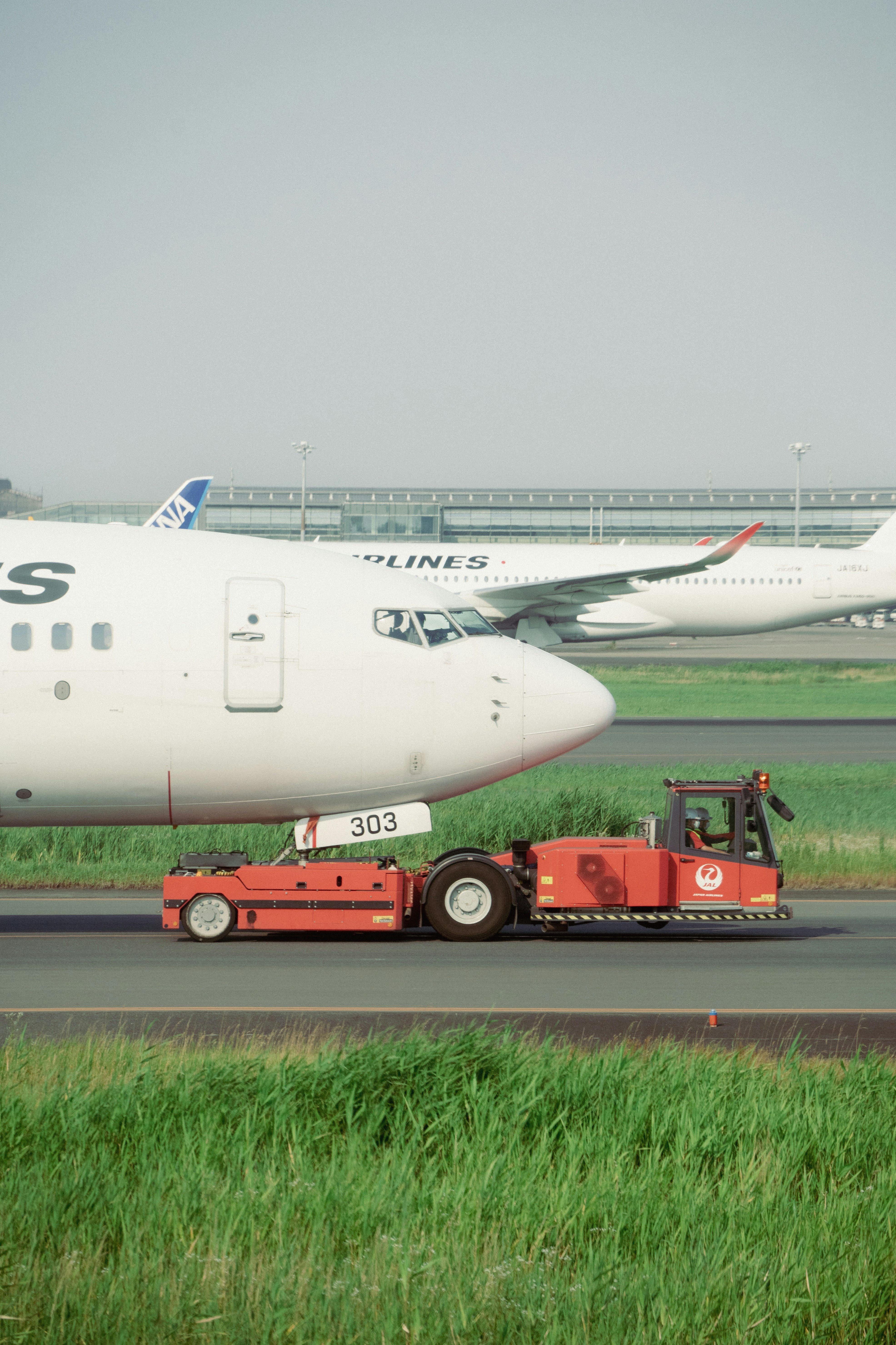 a plane on the runway