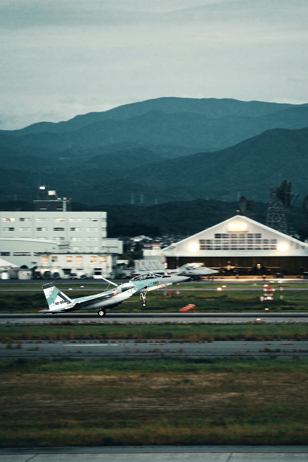 a plane on the runway