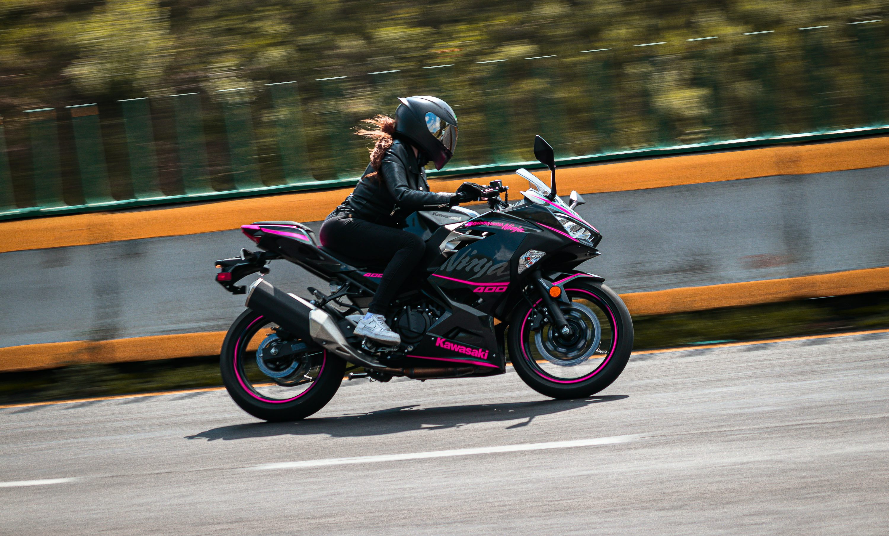 a person riding a motorcycle