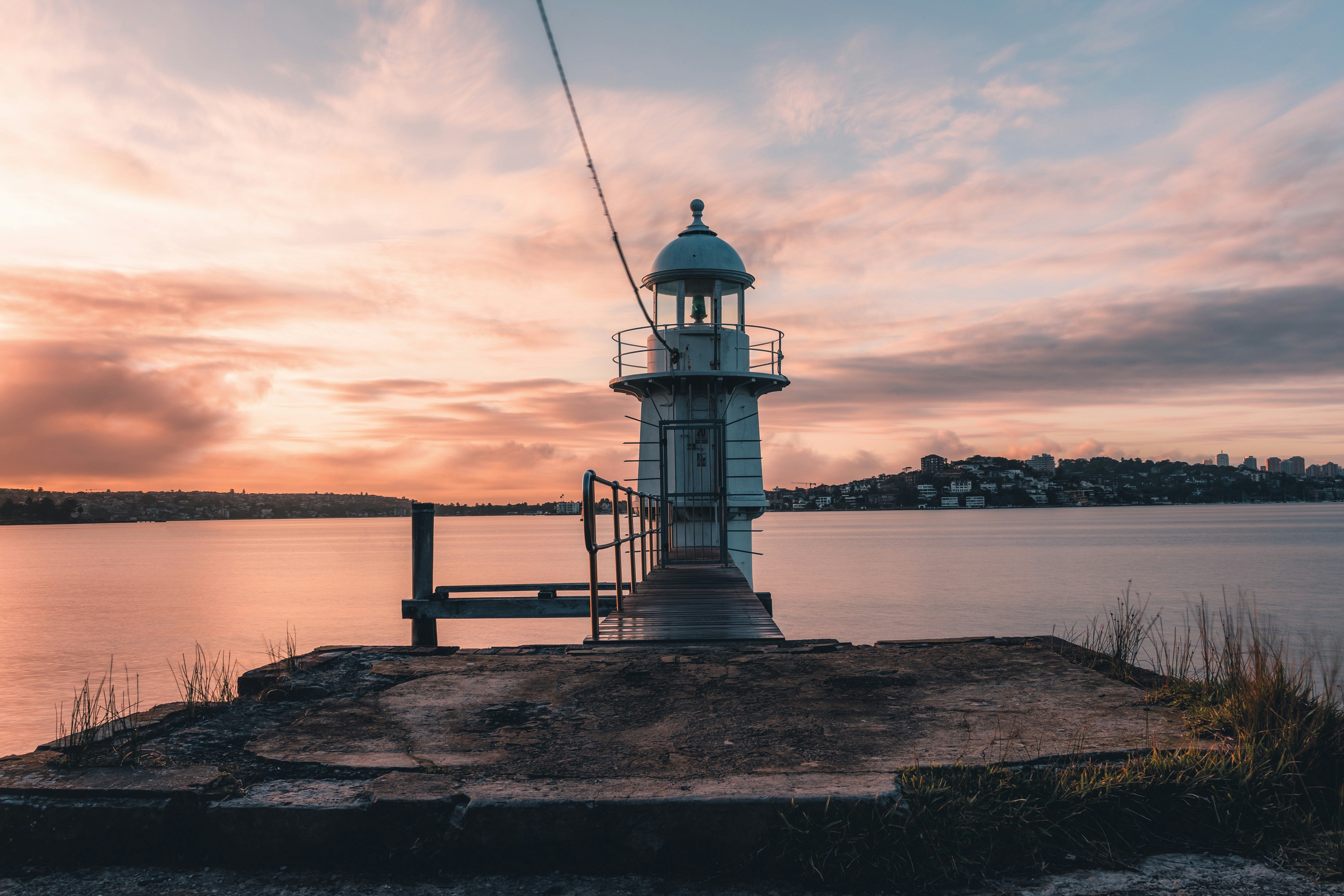 a light house on a dock