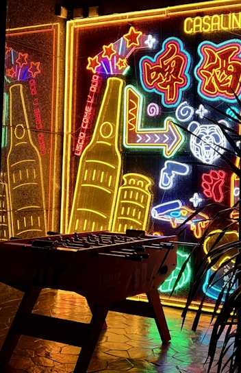 A vibrant collage showing various sports like basketball, cricket, and casino chips glowing under neon lights.