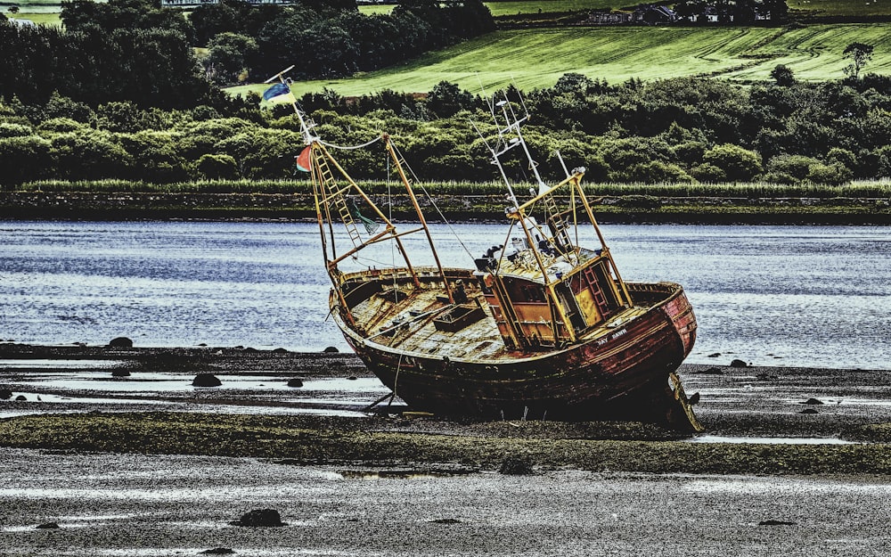 a boat on the beach