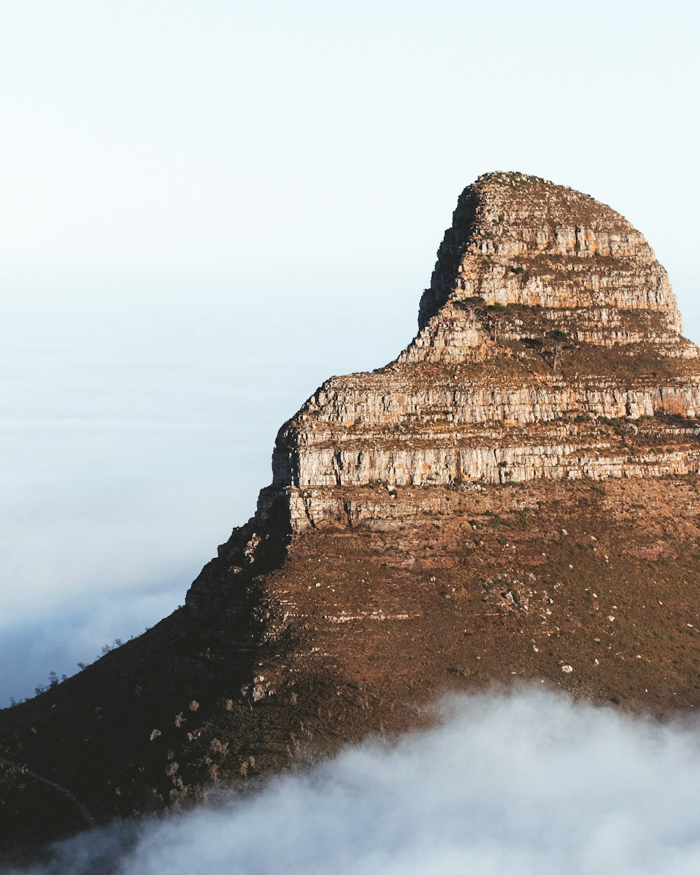 a large rock cliff