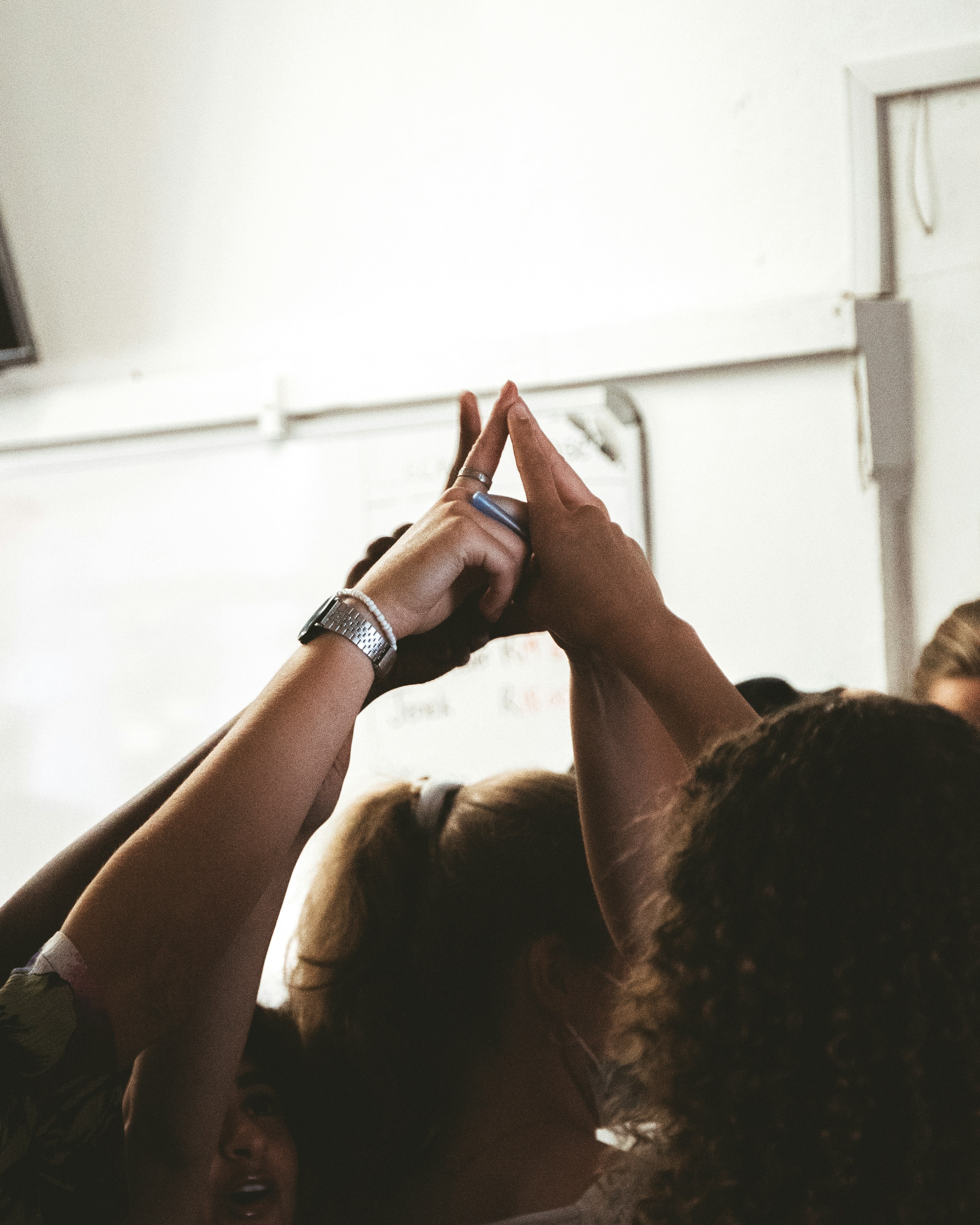a person holding their hands up
