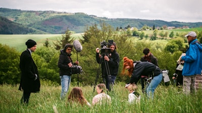 a group of people in a field