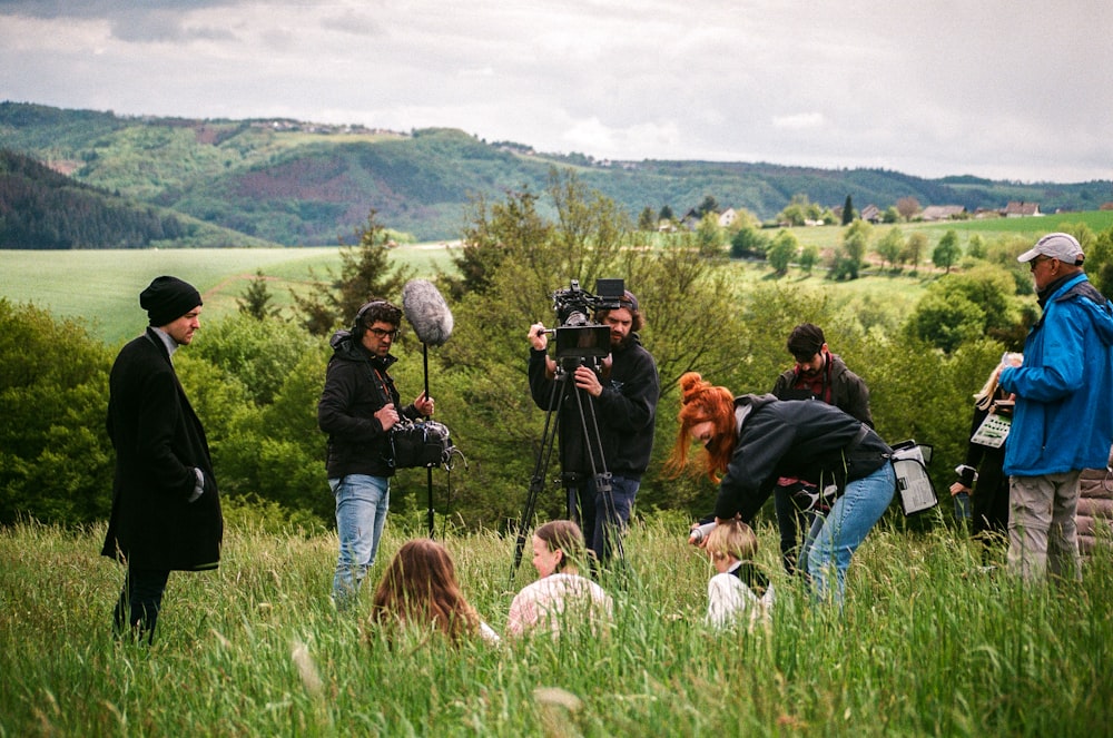 a group of people in a field