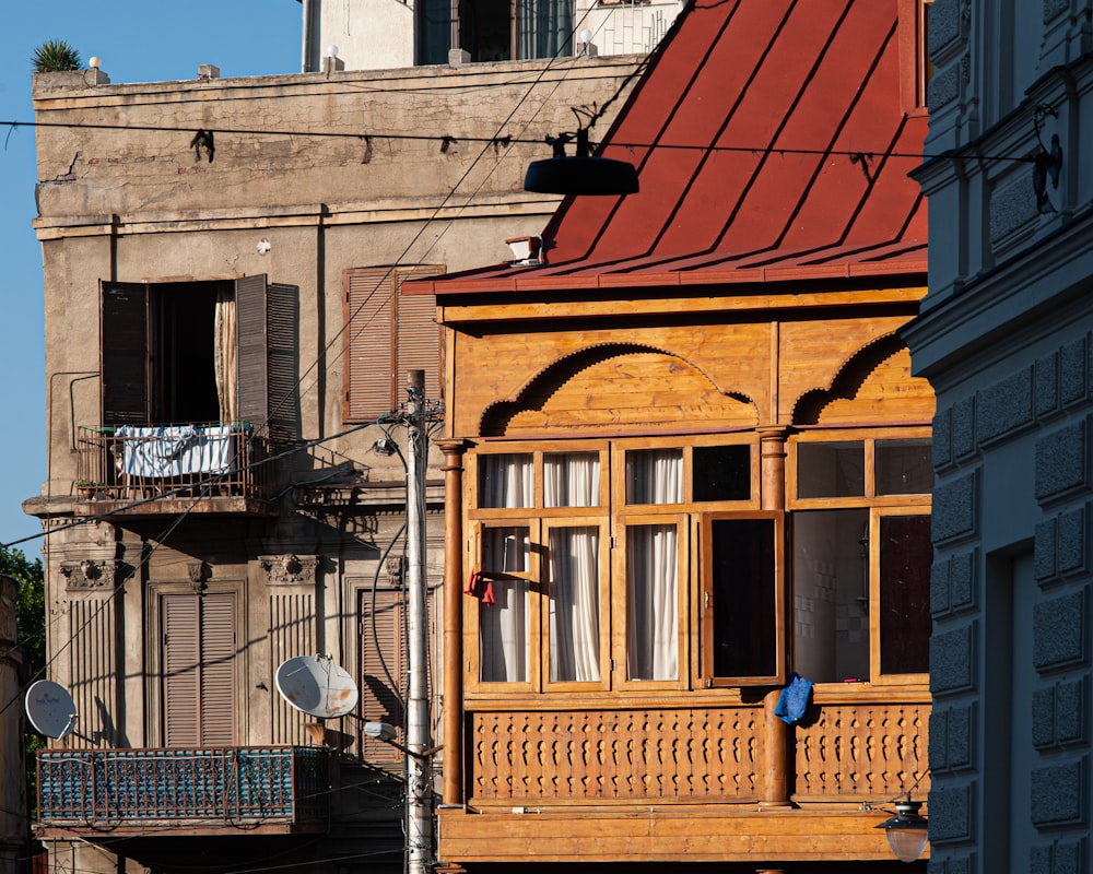 a building with a red roof