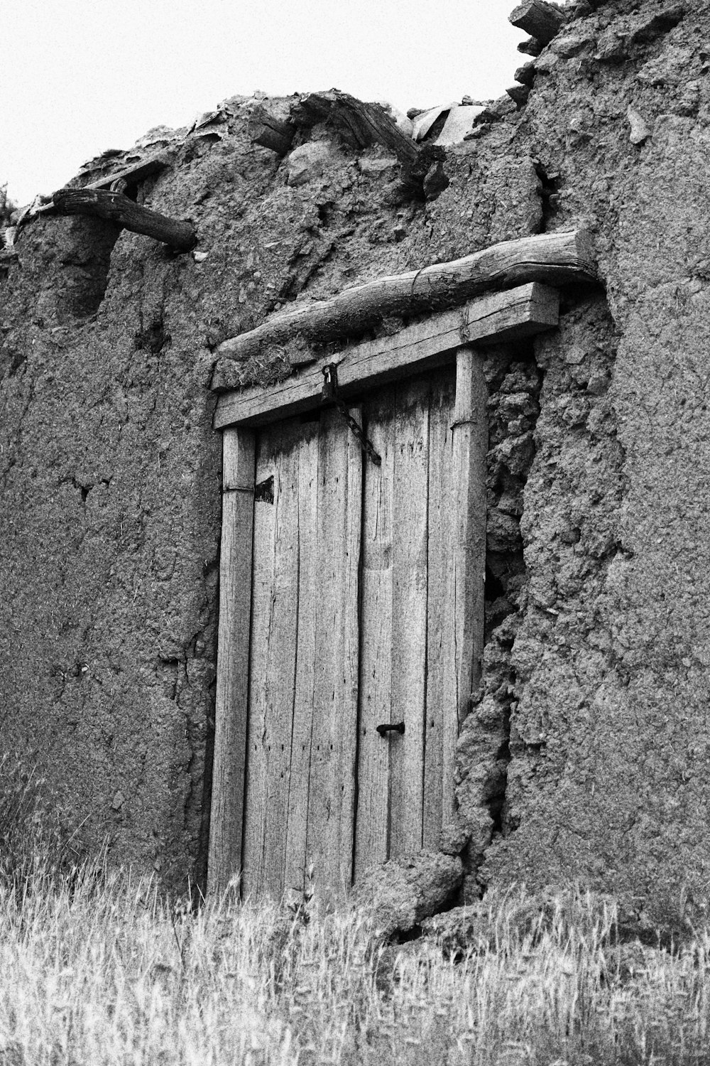 a door in a stone building