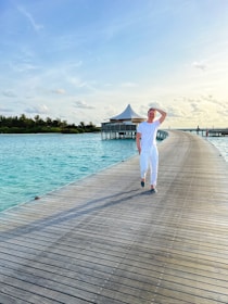 a person standing on a dock