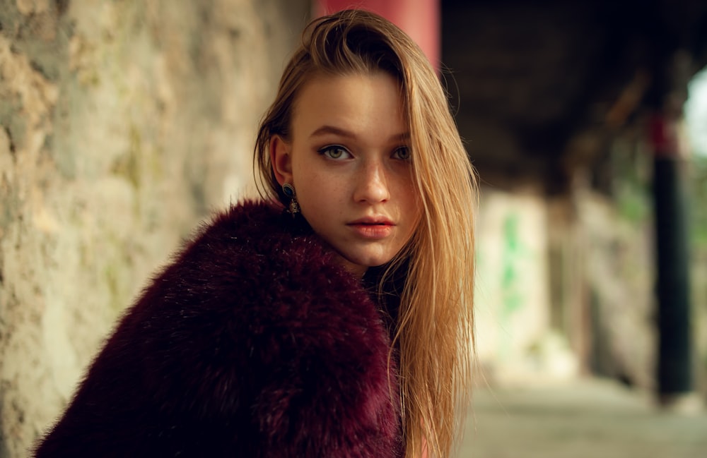 a woman with long hair