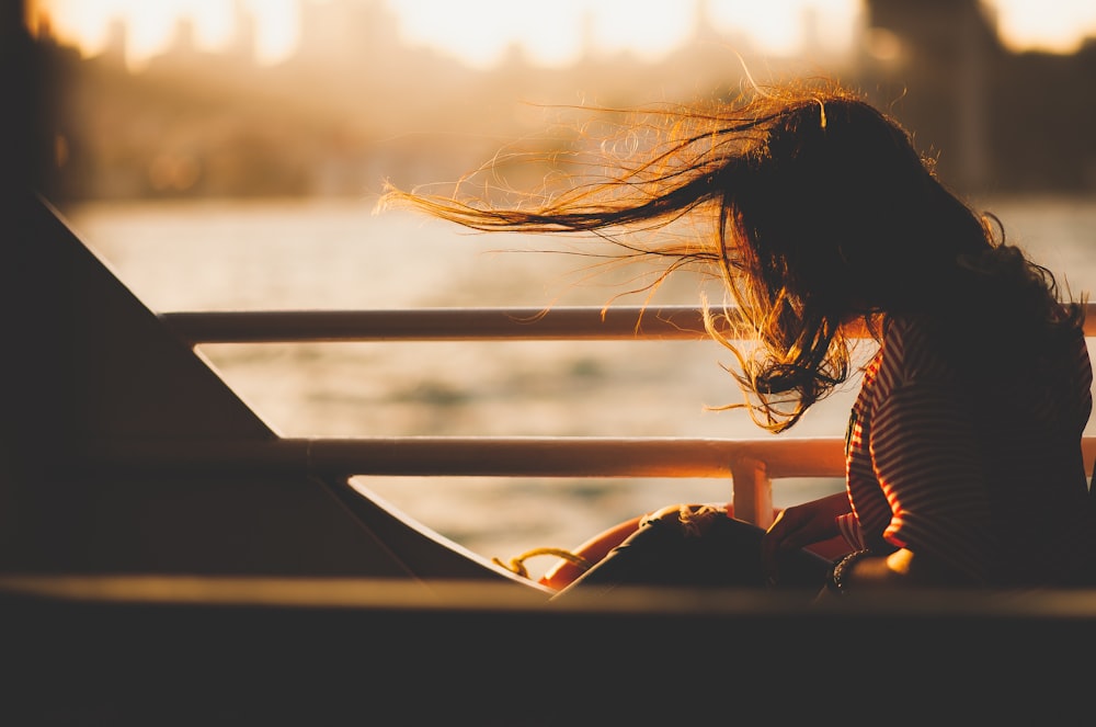 a person sitting on a bench