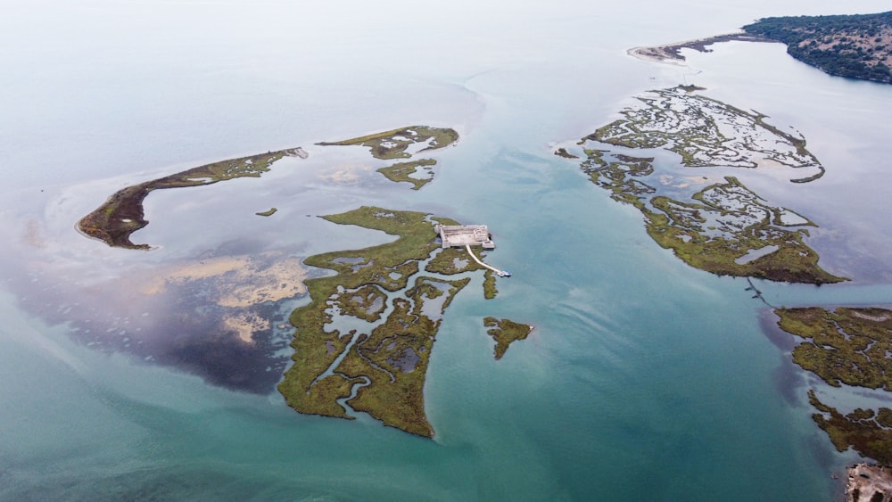 an aerial view of islands