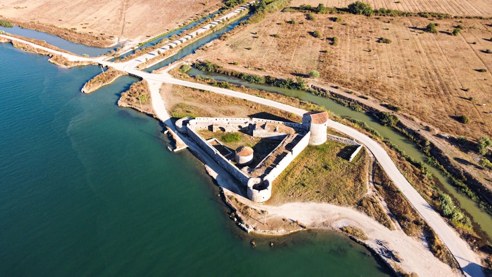 a dam with a body of water