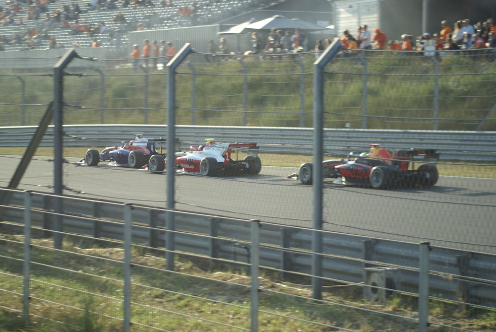 race cars on a track