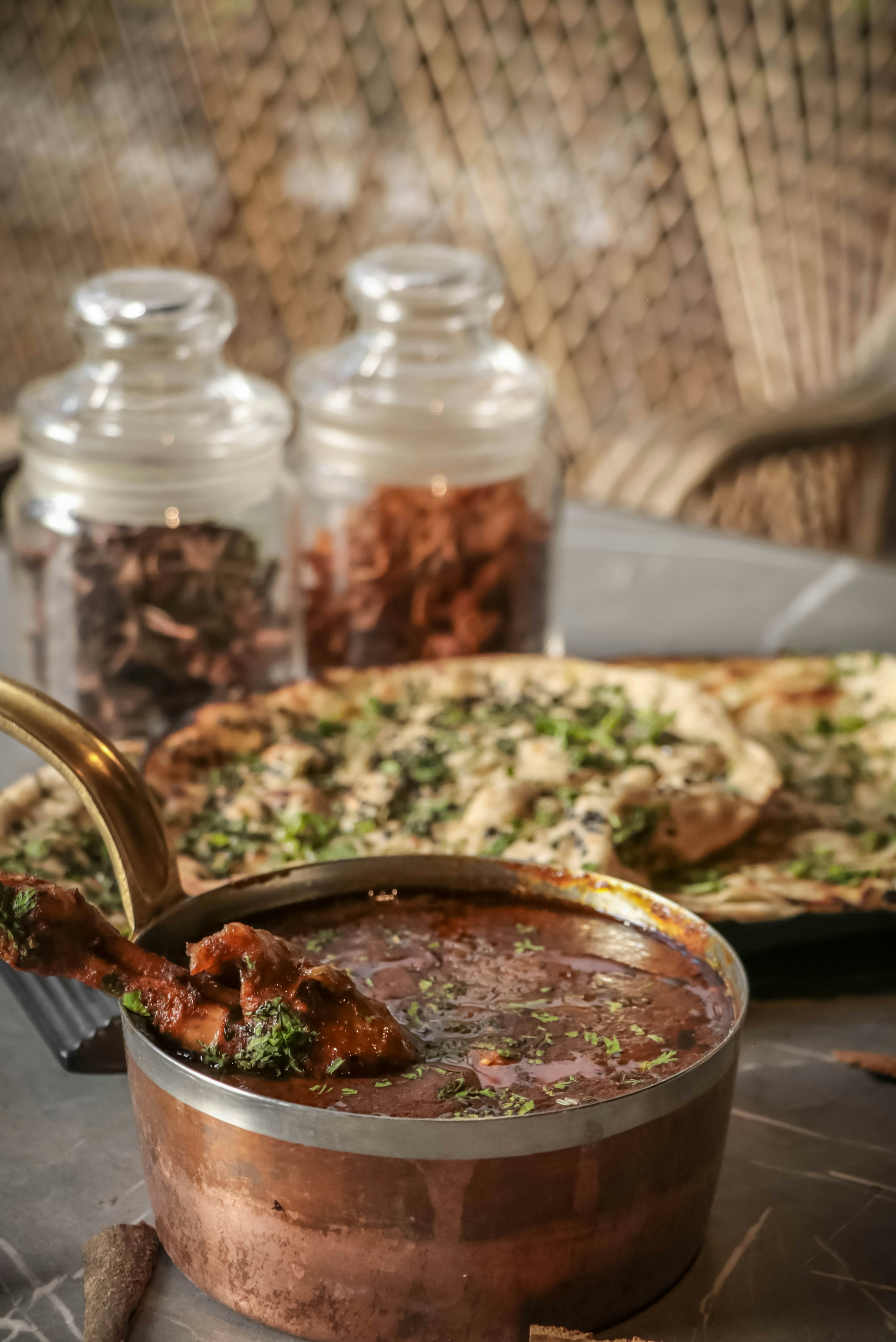 a pot of food