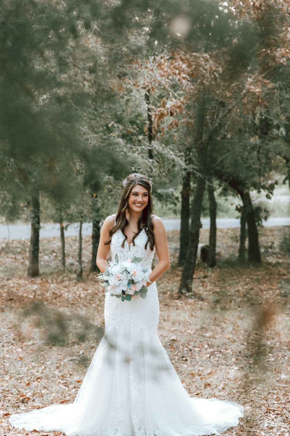 a woman in a wedding dress