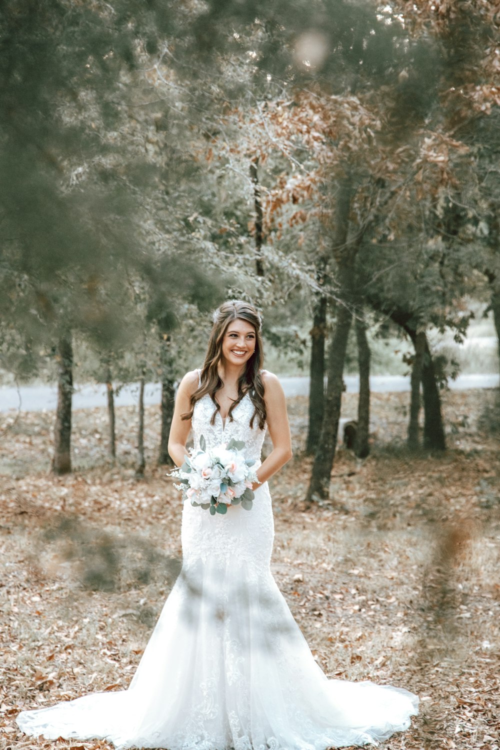 a woman in a wedding dress