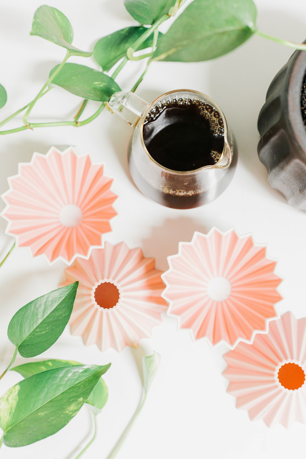 a vase of flowers on a table