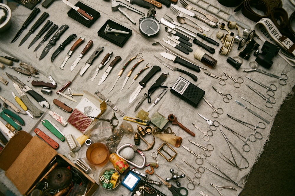 a table full of electronics